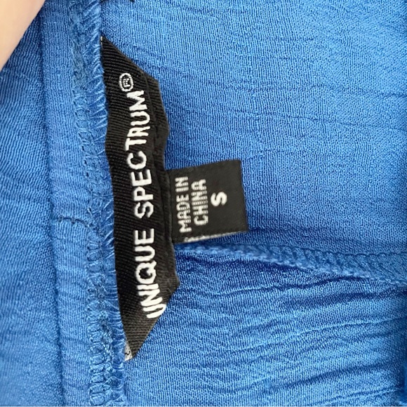 UNIQUE SPECTRUM Blue Blouse Lace Detail Small - Picture 4 of 5